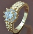 Красив позлатен дамски пръстен с камъни цирконий 9к N803