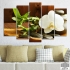 Декоративно пано за стена с бяла орхидея, Дзен камъни и бамбук - HD-449