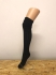 Черни дамски италиански седем осми 95% вълнени чорапи над колена женски фигурални 7-8ми...